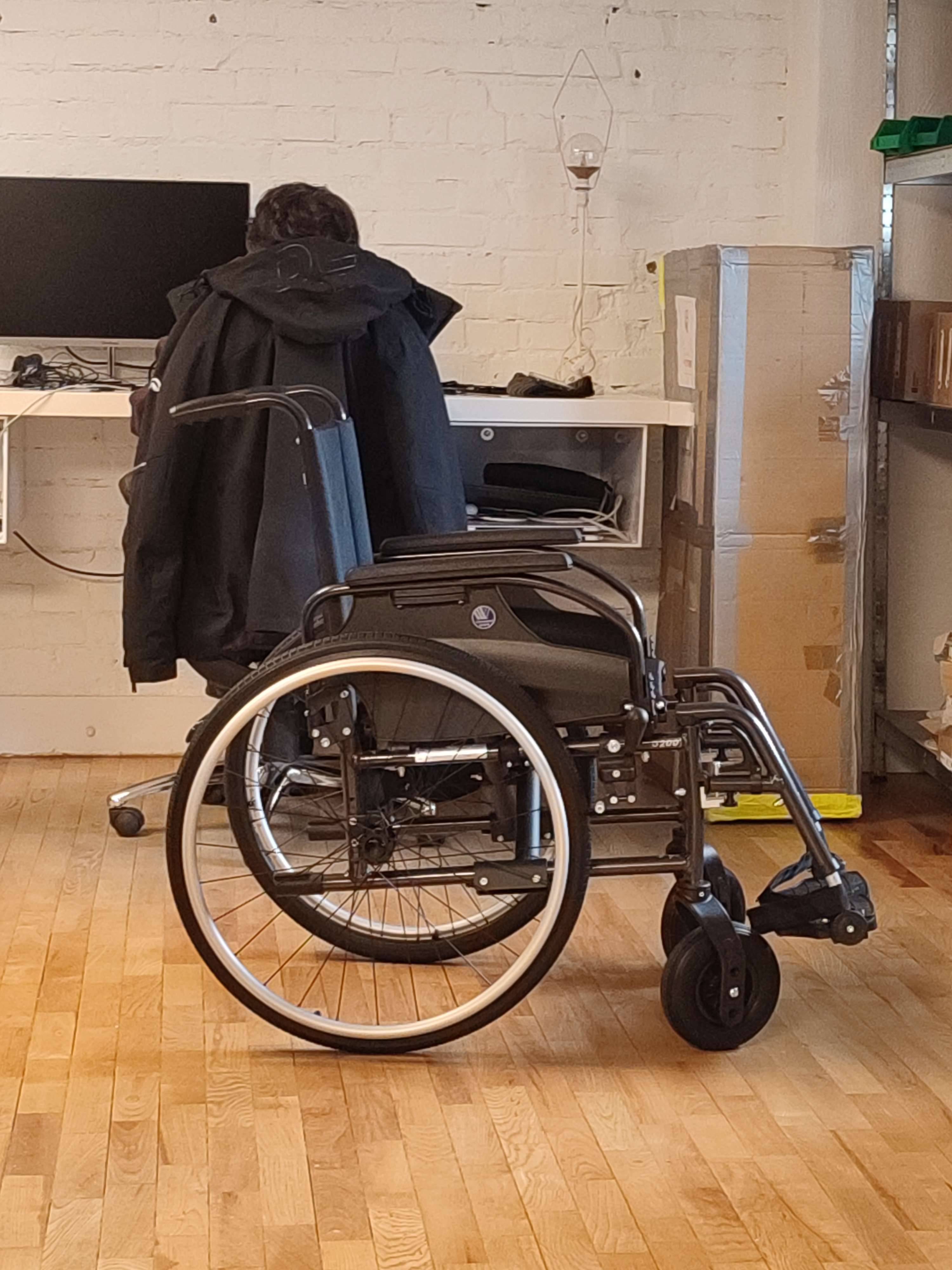 Stock manual wheelchair, the base chair for the conversion